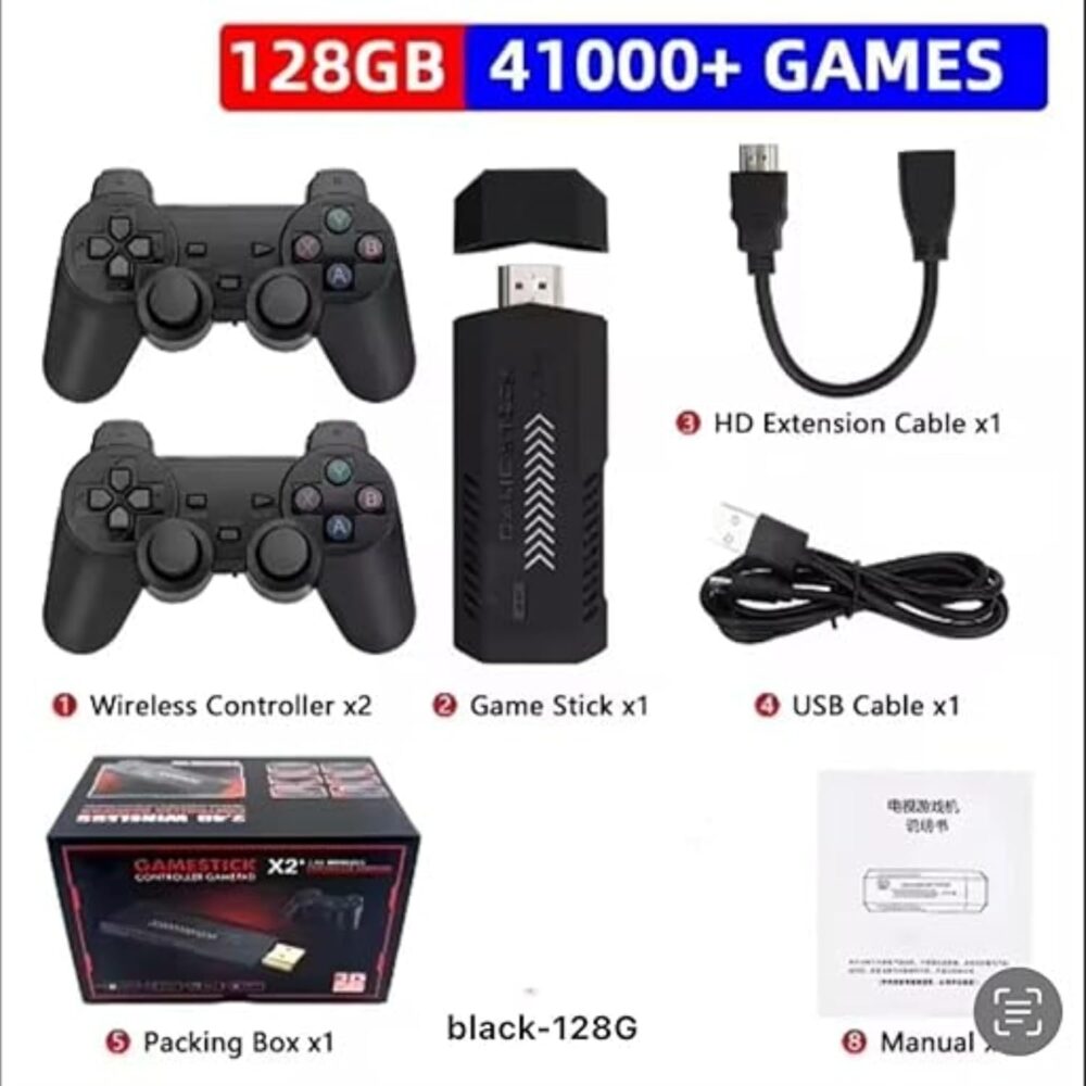 Game Stick X2 Plus & GD10 PRO 64GB & Retro Video Game 4K 3D HD Console Wireless Controller