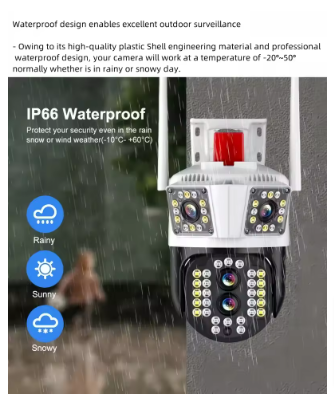 Outdoor Surveillance Camera, V380 Pro with Tripple Lens, 4K, 8 Megapixel, CCTV Camera, Wifi Monitoring Camera, IP Security Protection Camera