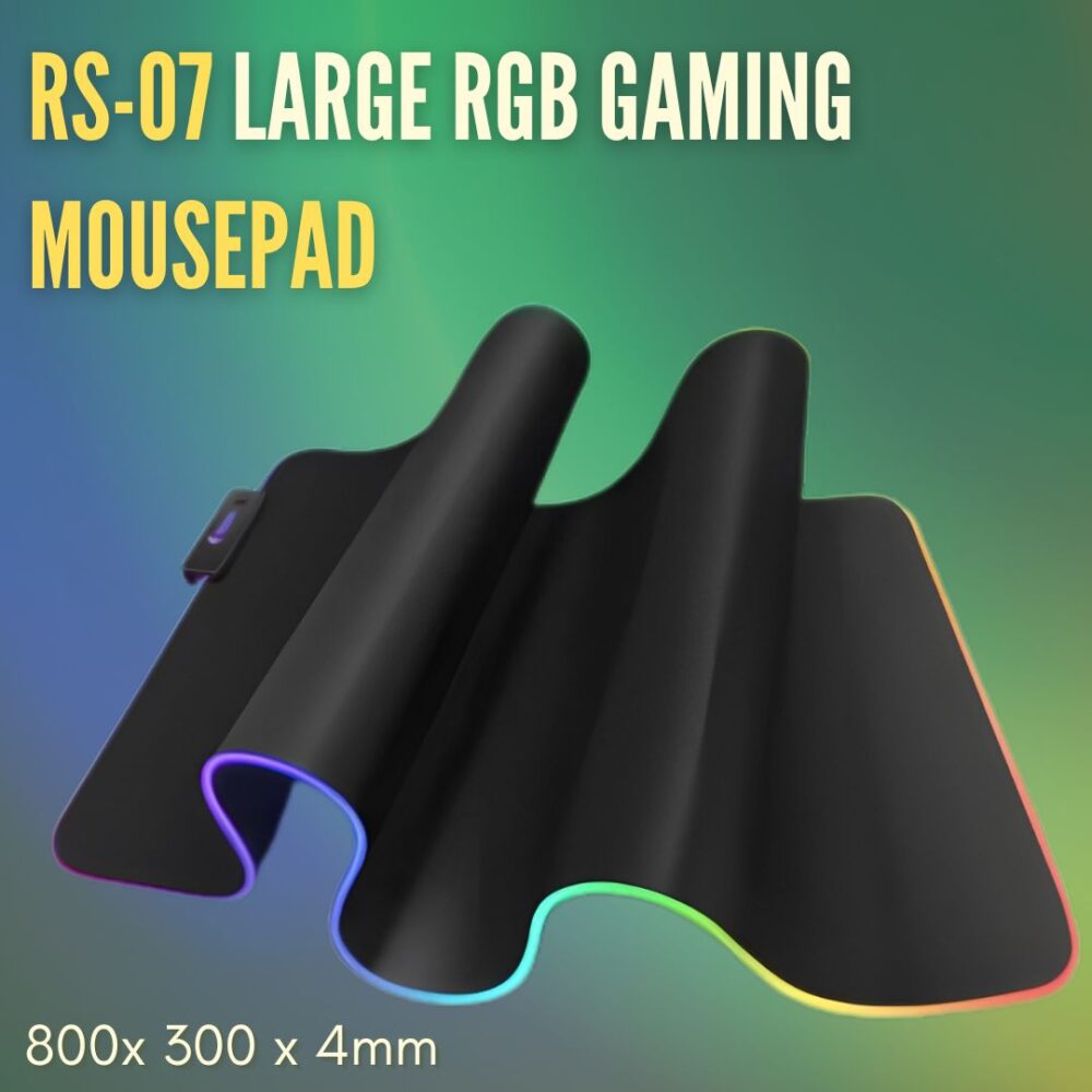 Rs-07 RGB XL Size Mouse Pad Soft Cloth Non-Slip Rubber Base With 14 Spectrum Mode For Pro Gamers PC Laptop Setup