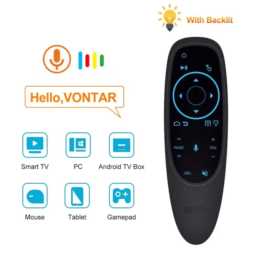 Smart Voice Remote Control Wireless Air Fly Mouse 2.4g G10 G10s Pro Gyroscope Ir Learning for TV Box