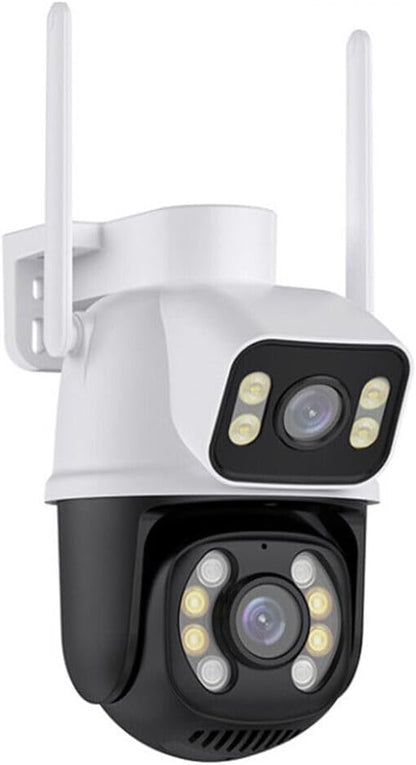 Ozone WiFi Outdoor Security Camera, 2.4GHz,5MP Tripple Lens Camera with Auto Tracking, Human Detect, Color Night Vision, Two-Way Audio, Outdoor IP66 Waterproof