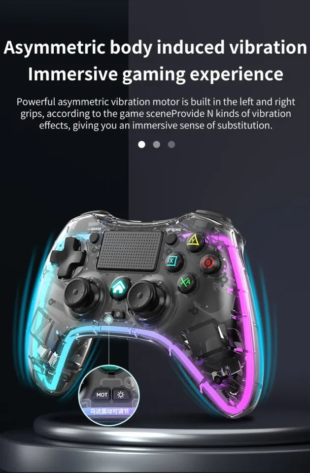 Transparent RGB Wireless Bluetooth Gaming Controller