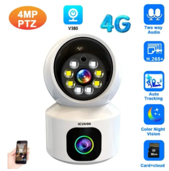Tepu Dual Lens 360 Wifi Camera  Pro Smart Home 4MP Auto Tracking Wireless WIFI IP Camera