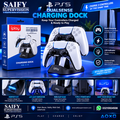 iPlay Dual Controller Charging Dock Stand for PS5