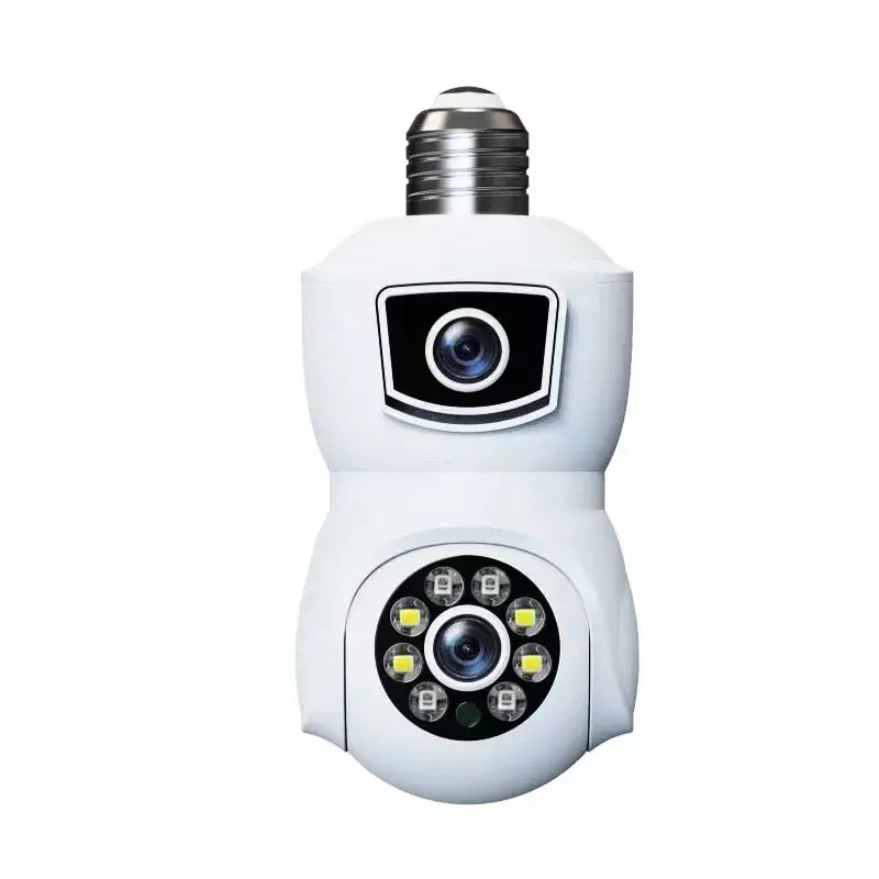 Yellow Dual Lens Adjustable 360 Wifi Camera 360 Degree PTZ Security Surveillance Dual Lens HD 265 Video Compression SD Card Storage