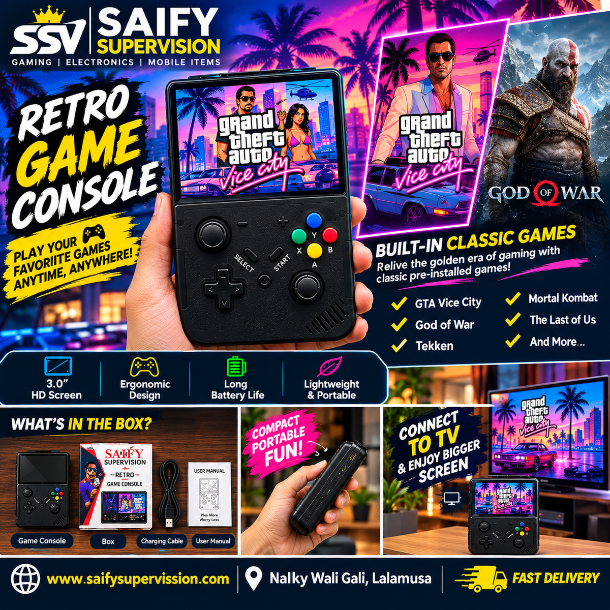 M18 Retro Handheld Video Game Console