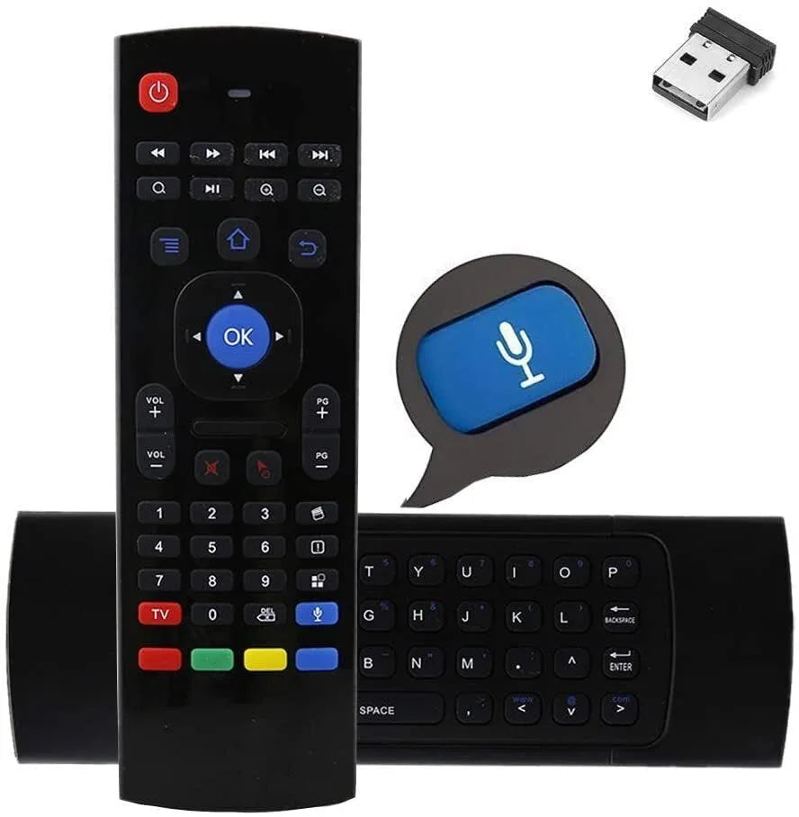 Air Mouse Remote MX3 Pro 2.4G | Wireless Air Fly Remote with Mini Keyboard And With Voice Feature