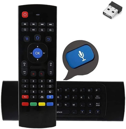 Air Mouse Remote MX3 Pro 2.4G | Wireless Air Fly Remote with Mini Keyboard And With Voice Feature