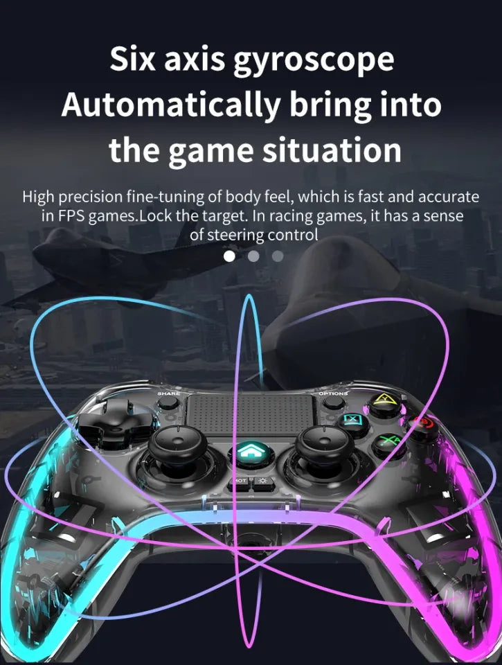 Transparent RGB Wireless Bluetooth Gaming Controller