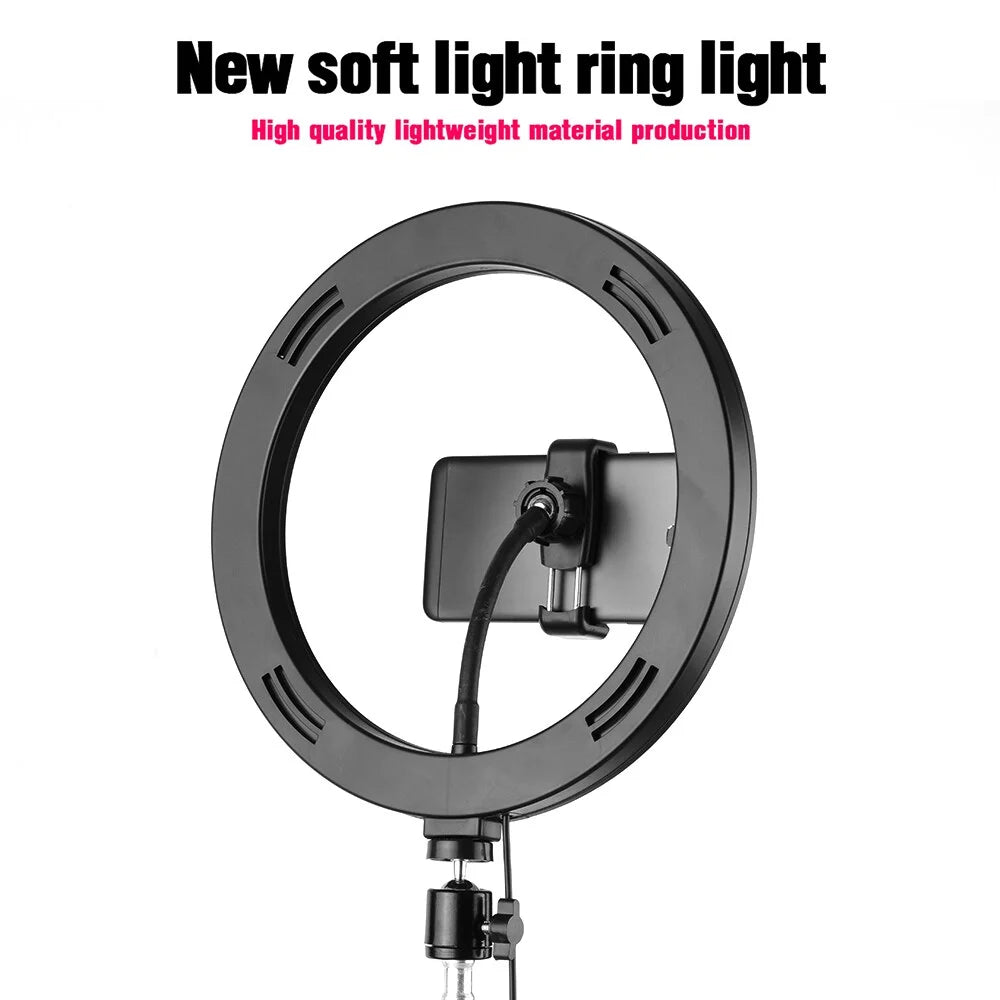 10" / 26cm Ring Light With Phone Holder & 3 Shades of Colours Only Ring light For Video Making Selfie