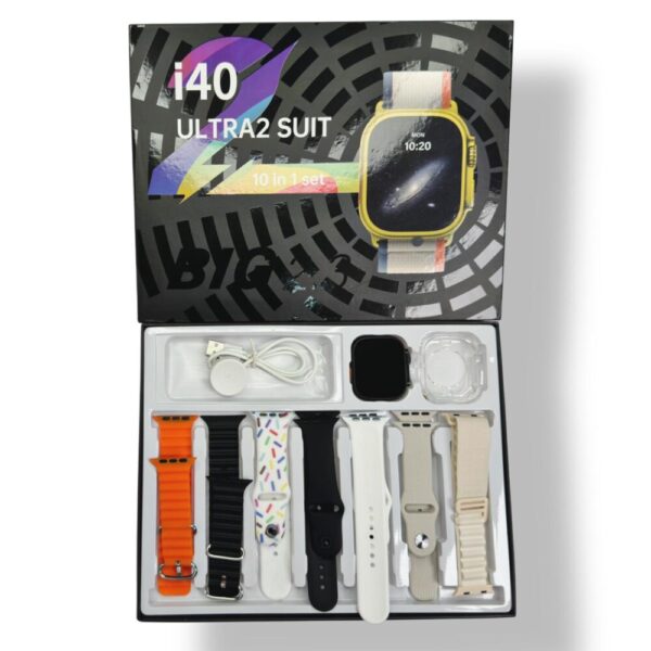 i40 Ultra2 Suit 7 Sets Colorful Straps Smart Watch - Image 4