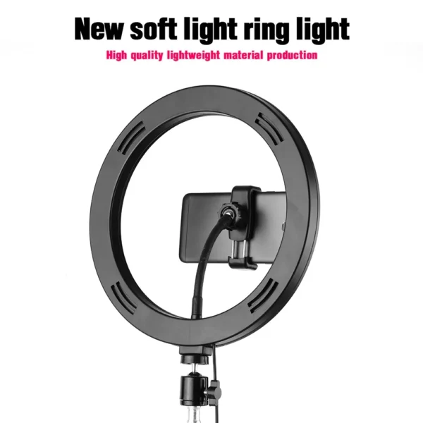 10" / 26cm Ring Light With Phone Holder & 3 Shades of Colours With 7+ Feet Metal Stand - Image 3