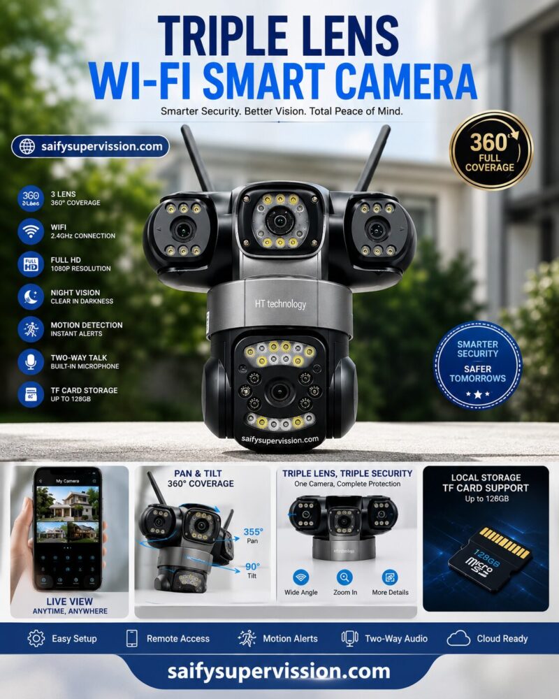 Original Triple 8k lens PTZ Security Camera - Image 2