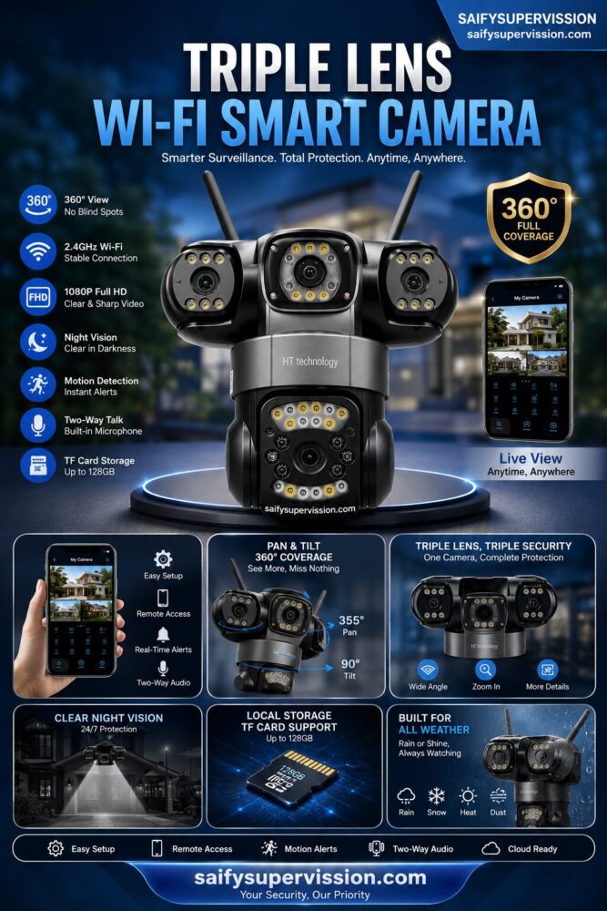 Original Triple 8k lens PTZ Security Camera - Image 3